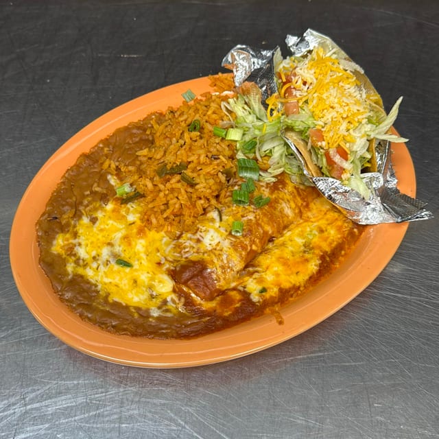A. Cheese Enchilada and Beef Taco Lunch Special.