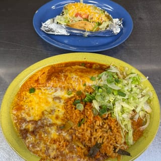 #1 Cheese Enchilada & Beef Taco