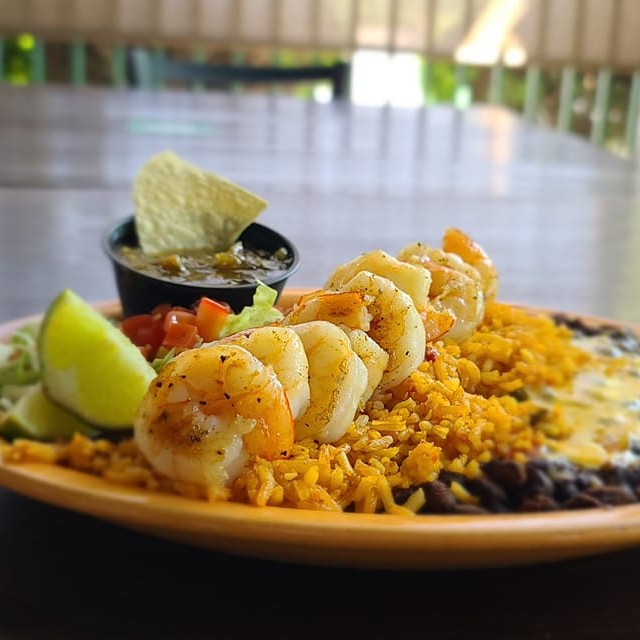 Grilled Shrimp with Macho Salsa.